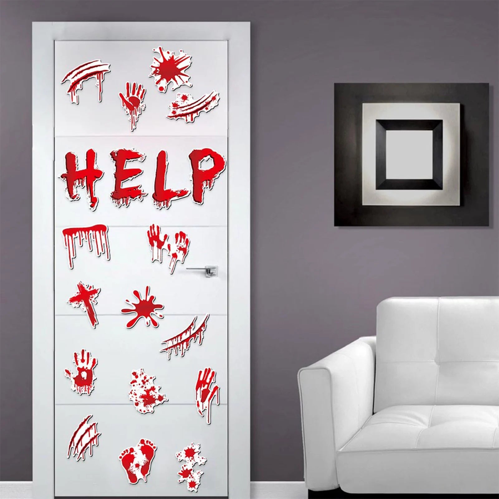 Halloween Refrigerator Magnets Stickers Horror and Dirty Bleeding Red Stickers Suitable for Party Paper Favor Peaceful Pleasures Health and Wellness