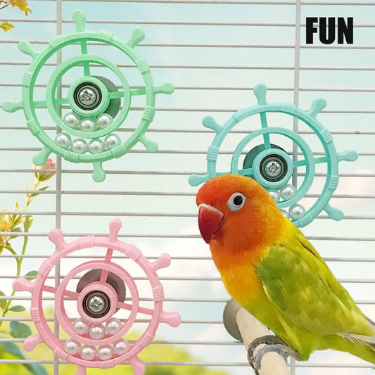 360° Bird Spin Wheel Toy | Interactive Cage Enrichment Bird Cage Toy Peaceful Pleasures Health and Wellness