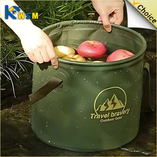Folding Portable Bucket with Lid 5L 10L 20L | Camping Car Wash Collapsible Bucket Oasis Select