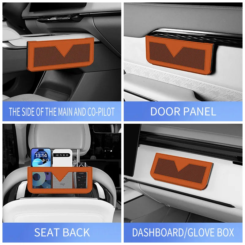 Car Door Storage Bag – PU Leather Multi-Pocket Hanging Organizer Car Door Organizer Peaceful Pleasures Health and Wellness