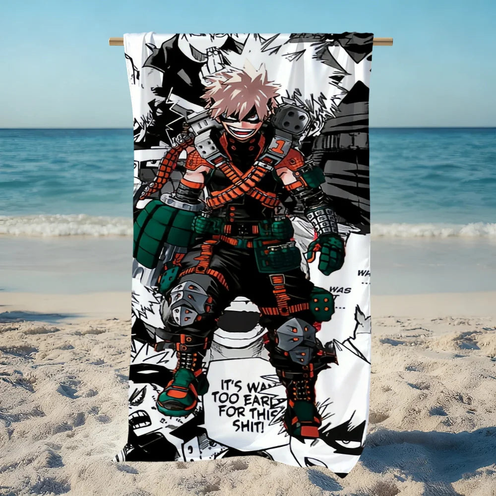 Katsuki Bakugo Anime Beach Towel – Quick Dry & Soft Anime Beach Towel Peaceful Pleasures Health and Wellness
