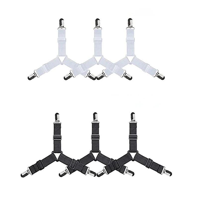 4-Pack Triangle Bed Sheet Clips | Adjustable Sheet Holders