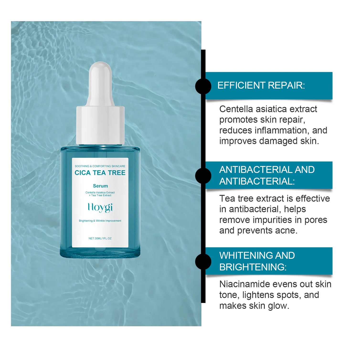 Centella Asiatica Serum Soothing Calming Repair Sensitive Skin Dryness Improve Rosacea Shrink Pores Moisturizing Facial Essence Peaceful Pleasures Health and Wellness