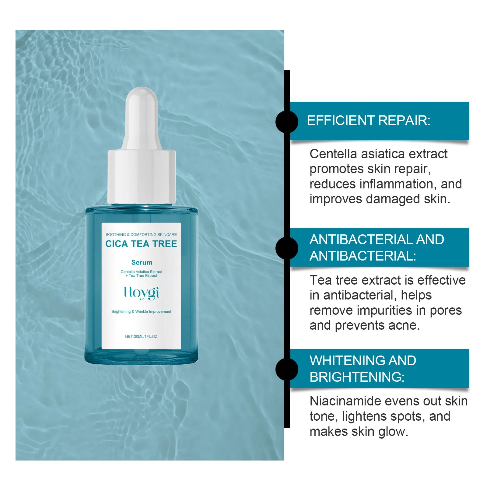 Centella Asiatica Serum Soothing Calming Repair Sensitive Skin Dryness Improve Rosacea Shrink Pores Moisturizing Facial Essence Peaceful Pleasures Health and Wellness
