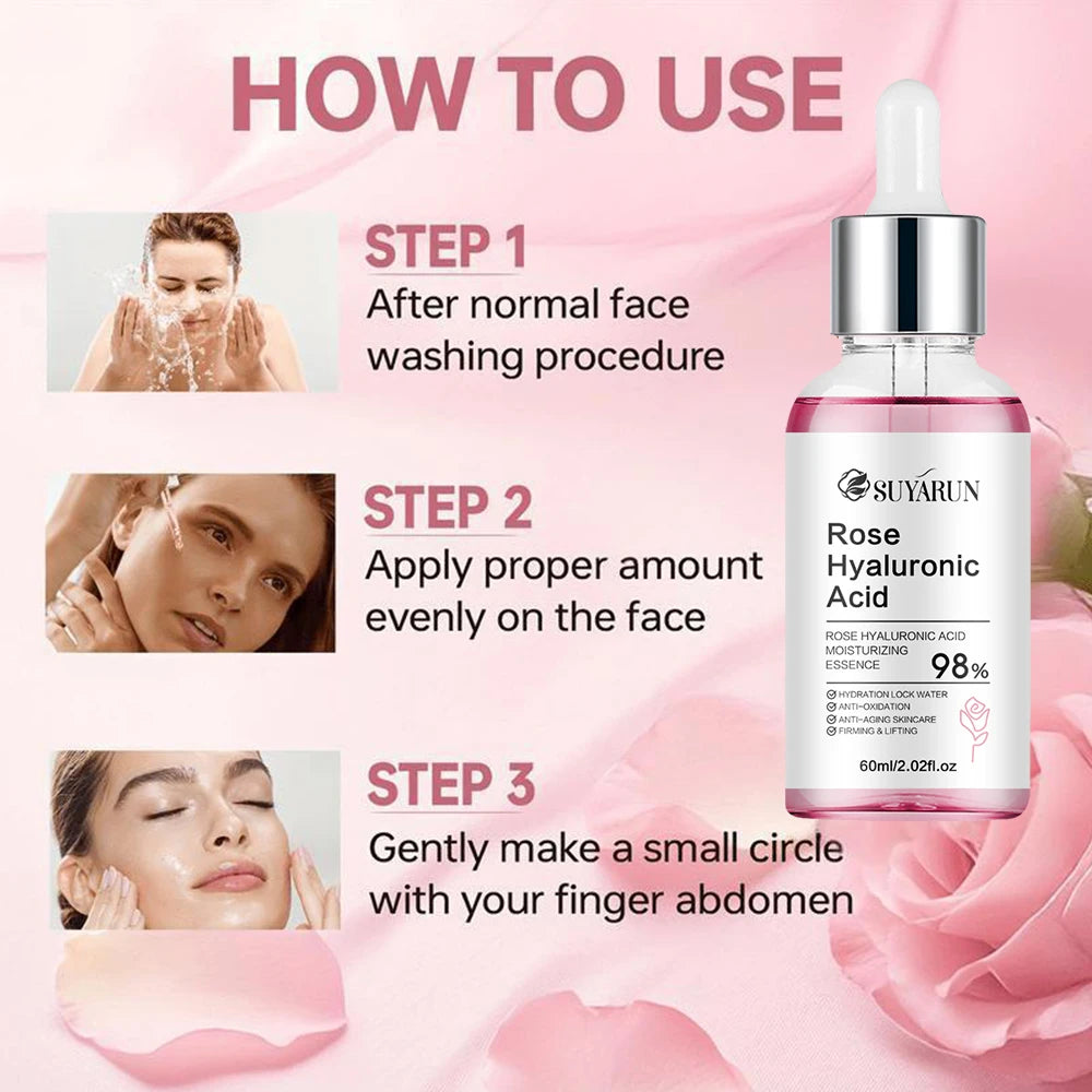 SUYARUN Professional Anti-Aging Rose Serum Essence for Face, Brightening & Even Skin Tone, Organic Rose Extracts. Peaceful Pleasures Health and Wellness