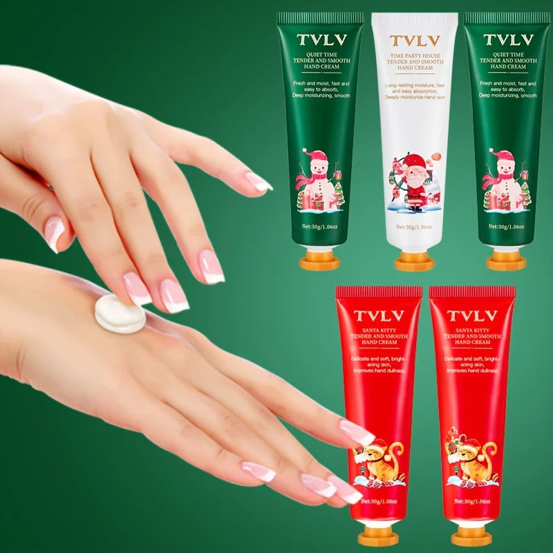 5pcs Christmas Hand Cream, Moisturizing Hand Cream Kit, Autumn And Winter Hand Cream, Moisturizing And Hydrating Hand Cream Gift Peaceful Pleasures Health and Wellness