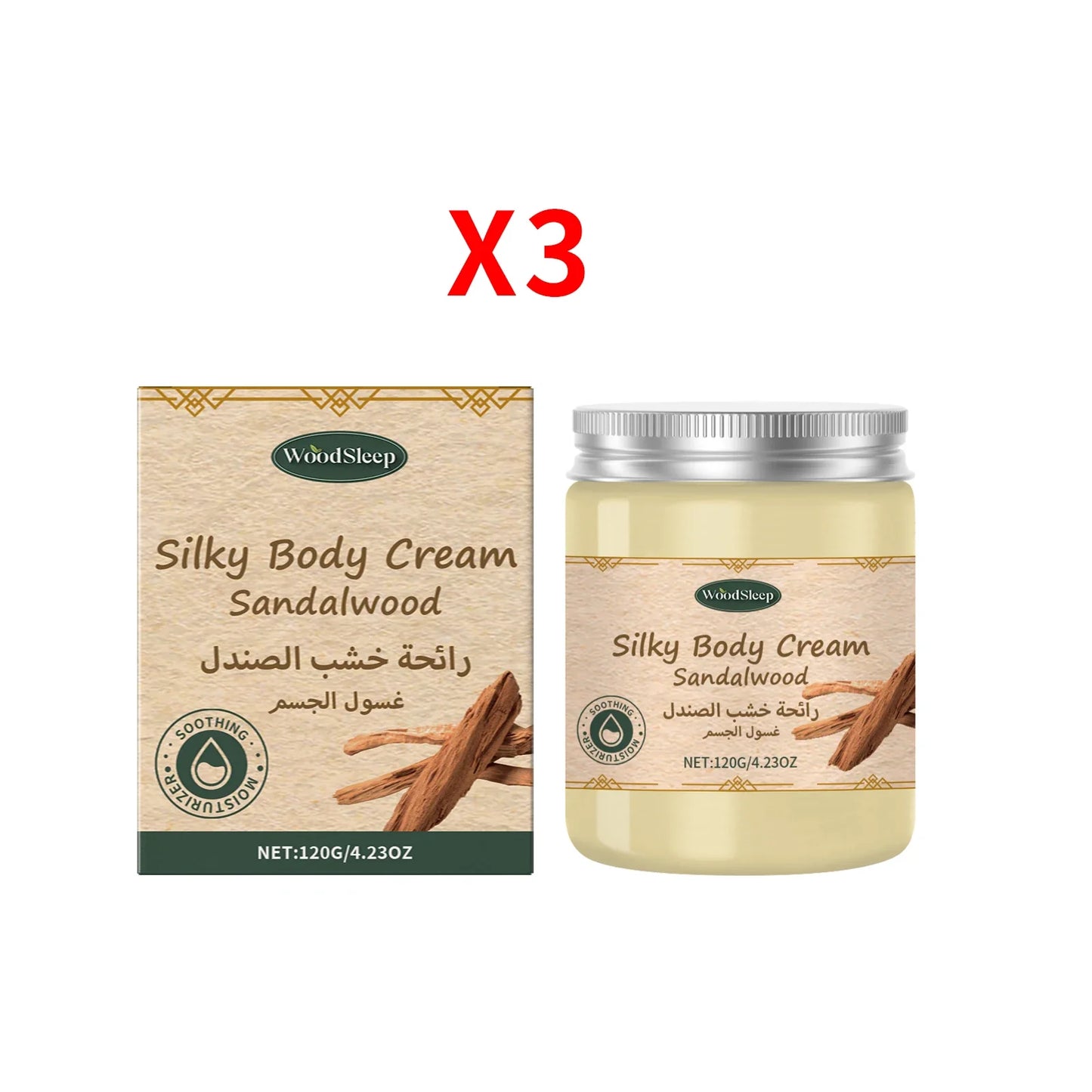 WOODSLEEP Sandalwood Body Cream – Moisturizing & Brightening