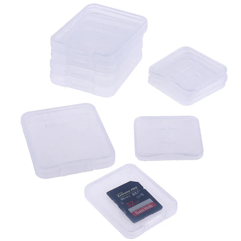 10-Pack Clear Memory Card Cases – SD, TF & CF Storage