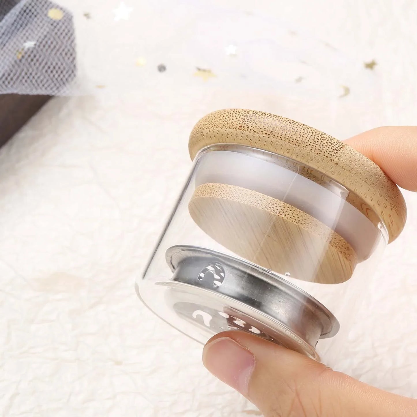 Crystal Glass Nail Brush Cleaner Cup & Drill Bit Container