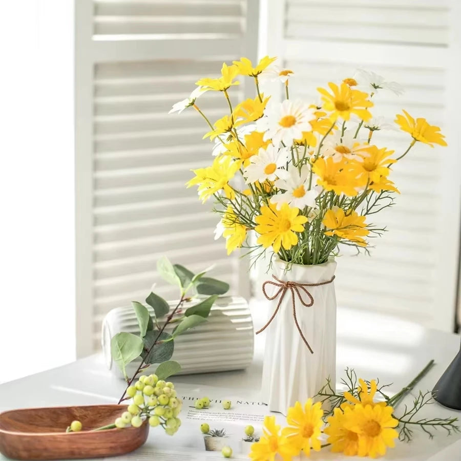 Silk Daisy Chrysanthemum Artificial Flower Bouquet – 1 or 3 Pcs