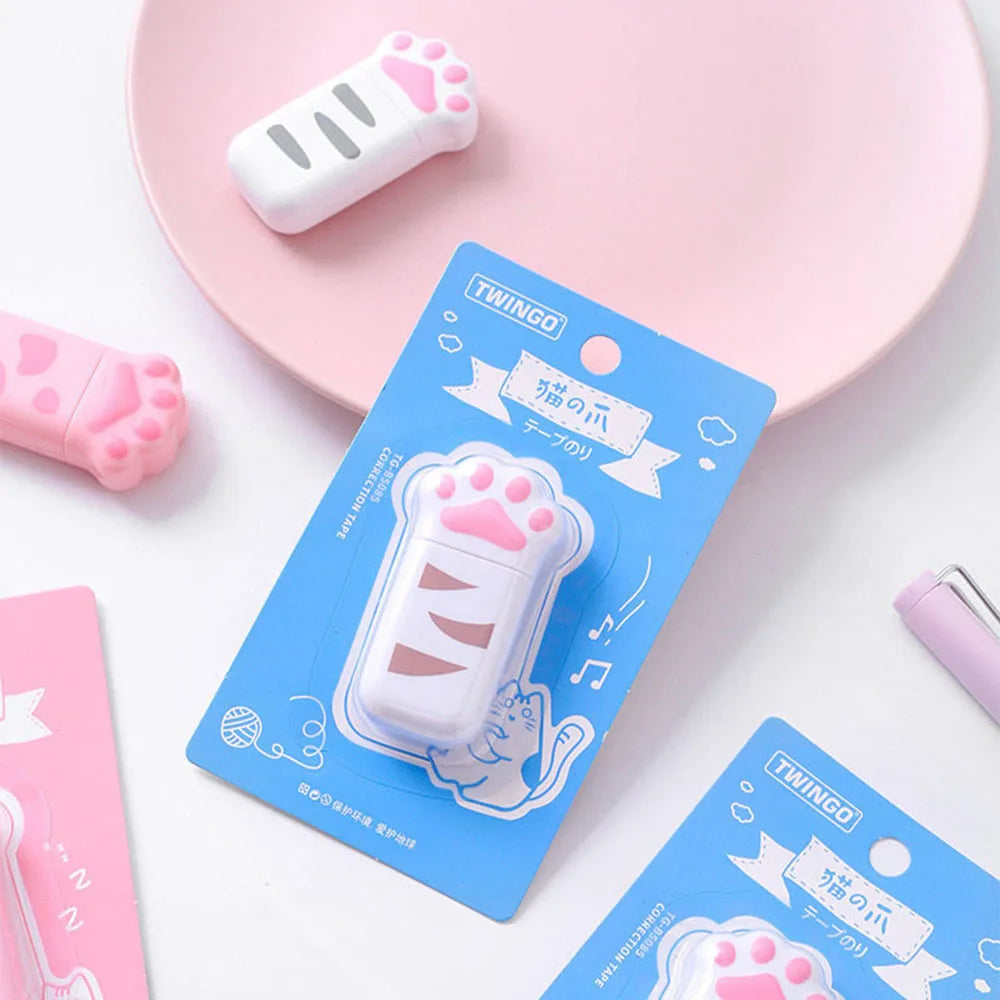Practical Lovely Portable Gift Student Prize Stationery Cat Claw Correction Tape Correction Supplies White Out Corrector Peaceful Pleasures Health and Wellness