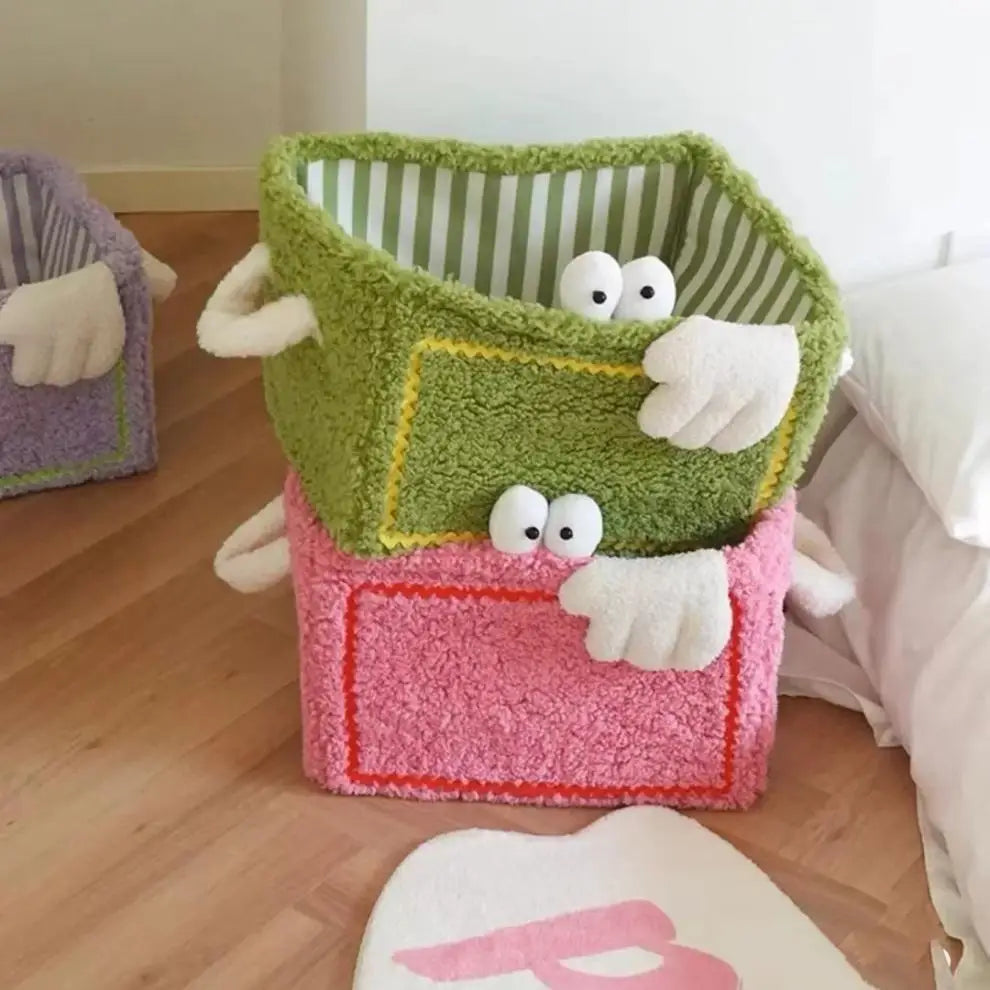 Plush Storage Basket Storage Box High Appearance Monster Toys Snacks Sorting and Storage Basket Large Capacity Storage Artifact Peaceful Pleasures Health and Wellness