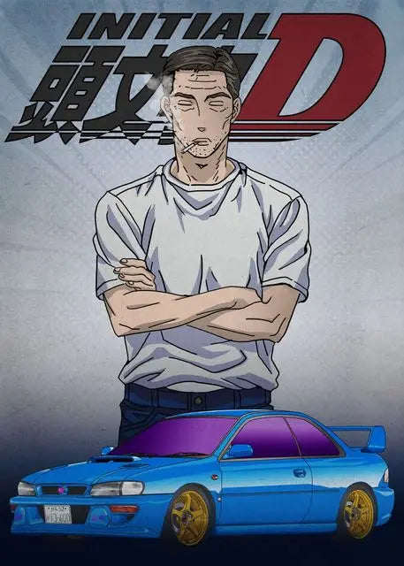 Initial D AE86 Takumi Anime Canvas Wall Art | Drift Car Poster