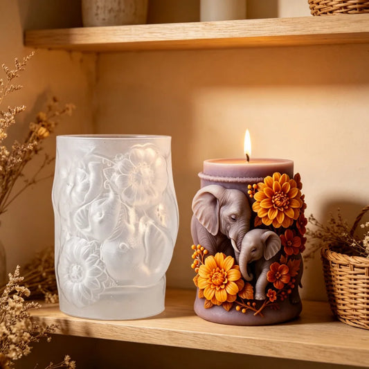 3D Elephant Silicone Candle Mold – Resin, Wax & Aromatherapy Silicone Candle Mold Oasis Select