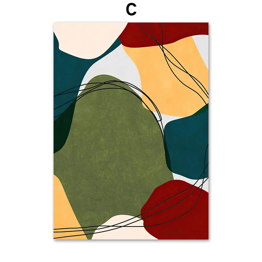 Boho Tropical Canvas Wall Art | Abstract Woman & Palm Leaf Print
