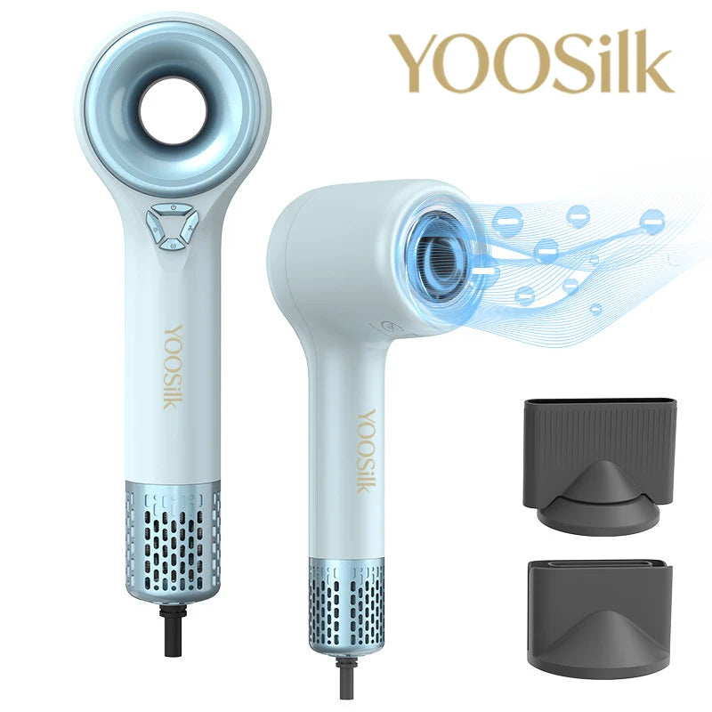 Professional Brushless Hair Dryer Negative Ions Hot and Cold Adjustment Blow Dryer Ultra-quiet High-speed Hair Dryer for Home Peaceful Pleasures Health and Wellness light blue AU