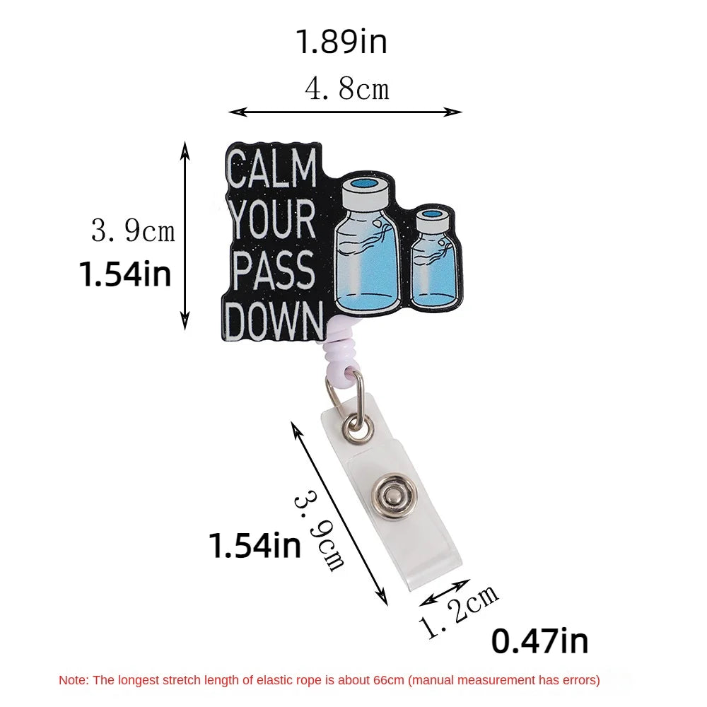Stretchable Organs Badge Clip High Resilience Fall-proof Nurse Badge Holder Cartoon Chest Card Name Card Holder Office Supplies Peaceful Pleasures Health and Wellness