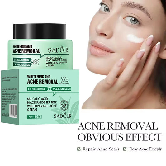 Salicylic Acid Nicotinamide Tea Tree Acne Repair Face Scar Cream Anti-Acne Deep Cleaning Pore Oil Control Moisturizing Skin Care Peaceful Pleasures Health and Wellness 1PCS