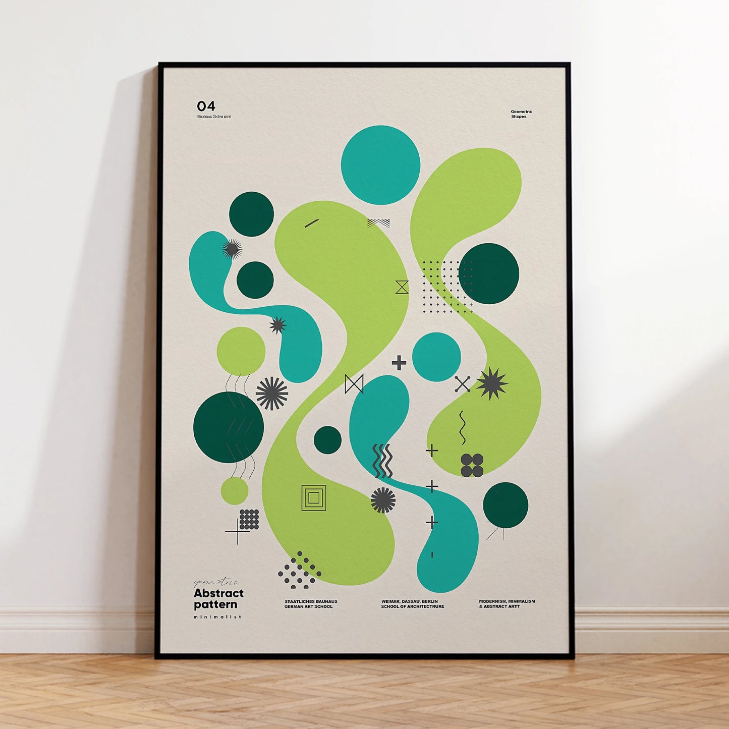 Modern Bauhaus Geometric Wall Art | Framed Canvas Print