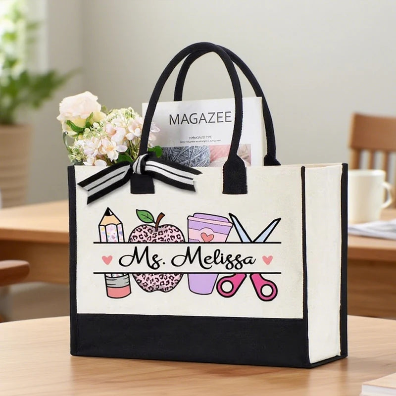 Personalized Teacher Tote Bag | Teacher Appreciation Gift Personalized Tote Bag Peaceful Pleasures Health and Wellness