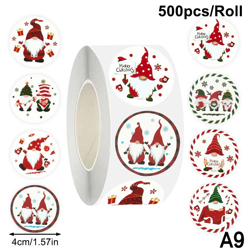 200–500pcs Christmas Stickers PVC Gift Tags & Holiday Seals
