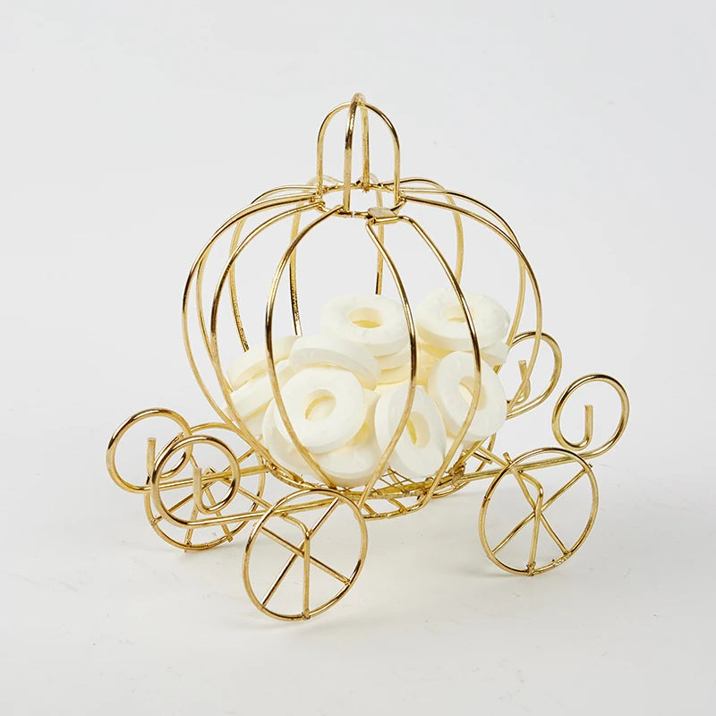 Golden Pumpkin Carriage Candy Box – Party Favor & Gift