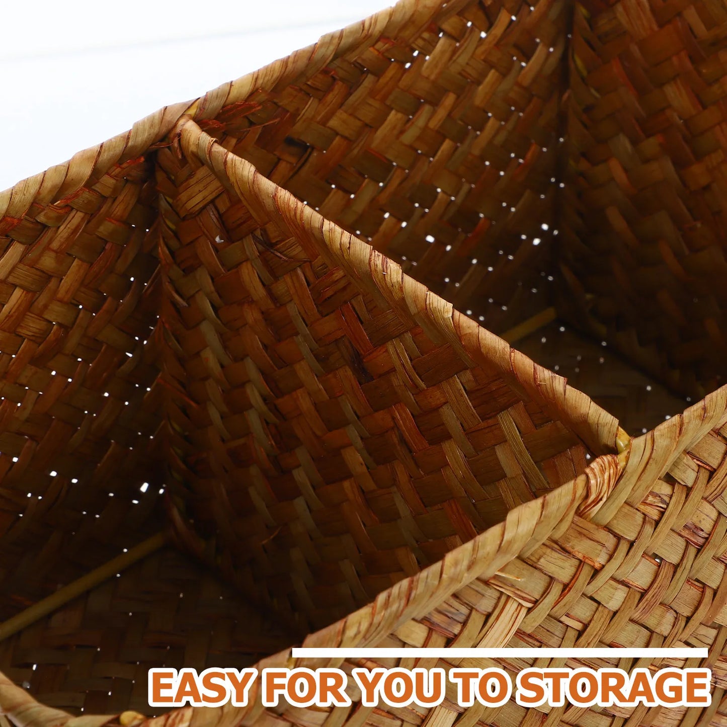 Desktop Storage Basket Woven Organizer Container for Home Office Bathroom Bedroom Charging Cables Cosmetics Cleaning Tools Socks Peaceful Pleasures Health and Wellness