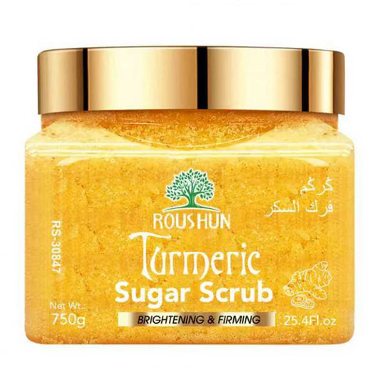 ROUSHUN Turmeric Sugar Scrub Large Capacity Family Pack Body Scrub Gentle Deep Cleansing Skin 750g Peaceful Pleasures Health and Wellness