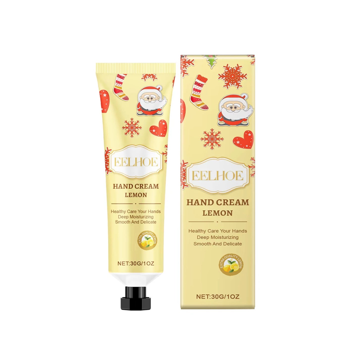 Christmas Hand Cream Moisturizing Refreshing Hand Cream for Dry Cracked Skin Nourishing Anti-Drying Smooth Winter Hydration 30g Peaceful Pleasures Health and Wellness Lemon