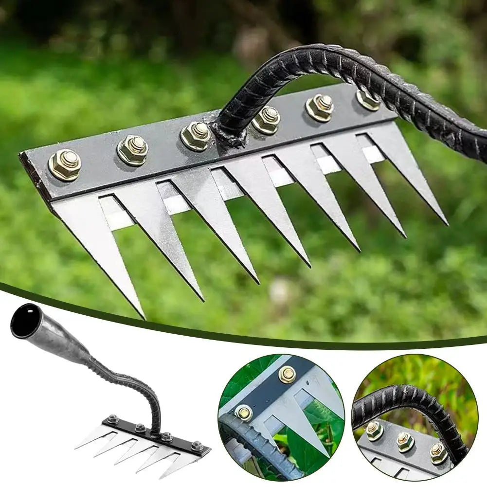 Carbon Steel Garden Weeding Rake for Effective Gardening Peaceful Pleasures Health and Wellness