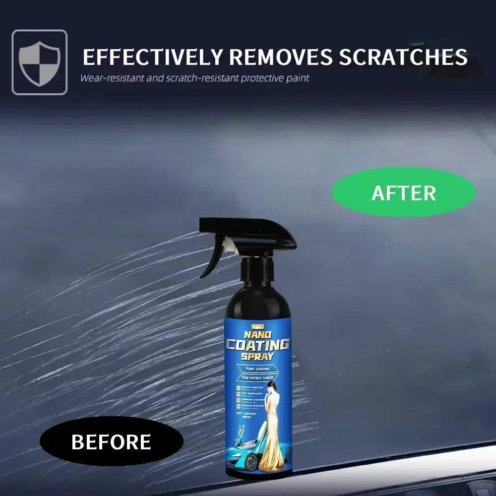 Ceramic Car Coating 500ML 9H Nano Liquid Glass Plated Crystal Hydrophobic Waterproof Polishing Paint Hardness Car Polish Wax Peaceful Pleasures Health and Wellness