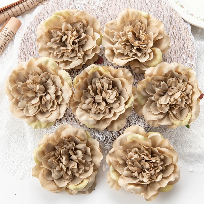 Silk Artificial Peony Dahlia Flower Heads 10cm – 5 or 10pcs