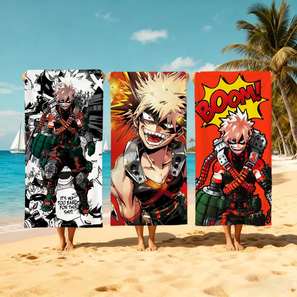 Katsuki Bakugo Anime Beach Towel – Quick Dry & Soft Anime Beach Towel Peaceful Pleasures Health and Wellness