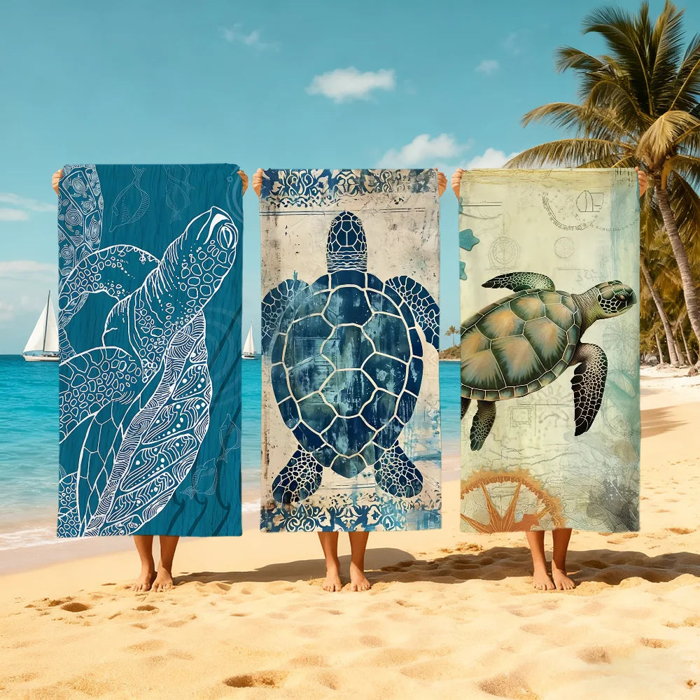 Sea Turtle Quick-Dry Beach Towel | Soft Pool & Travel Towel Quick-Dry Beach Towel Peaceful Pleasures Health and Wellness