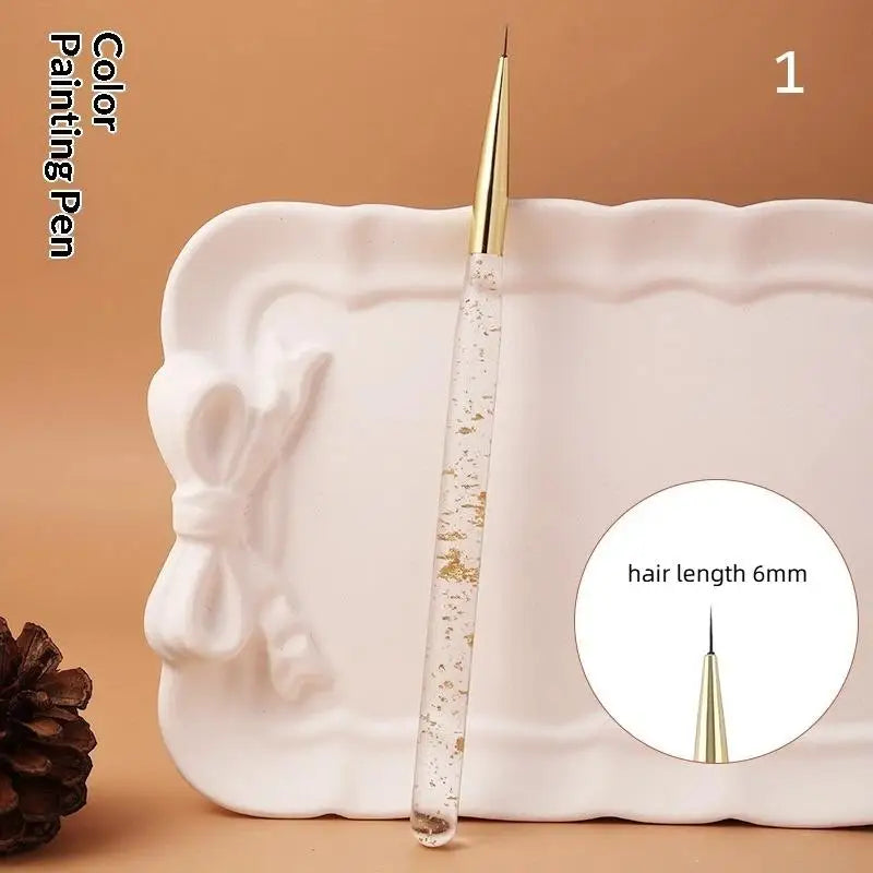 1Pcs Nail Brush Set Detail Work Pens Stylish Acrylic Handles Gel Nail Art Fine Line Painting Professional Home Use Manicure Tool Peaceful Pleasures Health and Wellness 1