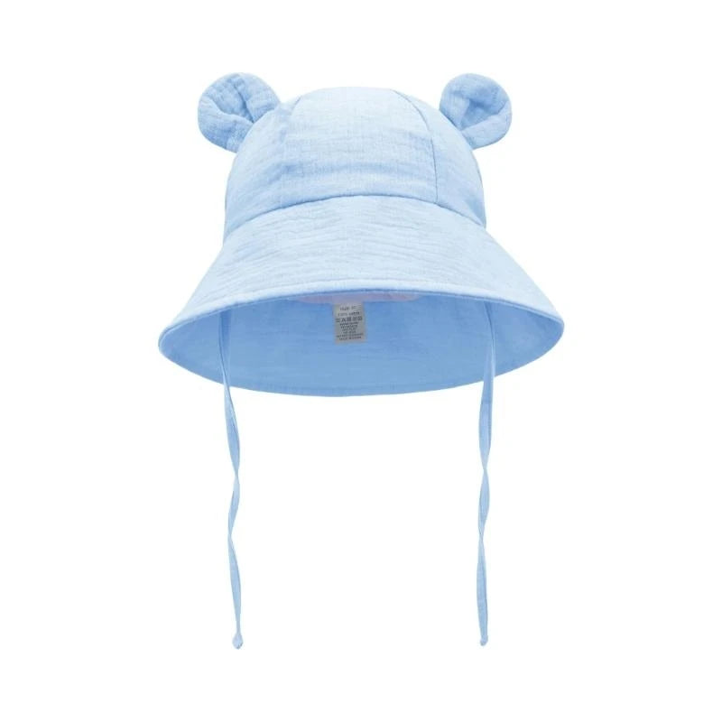 Baby Wide Brim Sun Hat | Cotton Bucket Hat for 0–3 Years