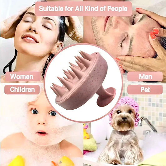 Silicone Shampoo Brush Head Scalp Massage Comb Clean The Scalp Thoroughly Body Massage Brush Bath Brush Salon Hairdressing Tool Peaceful Pleasures Health and Wellness