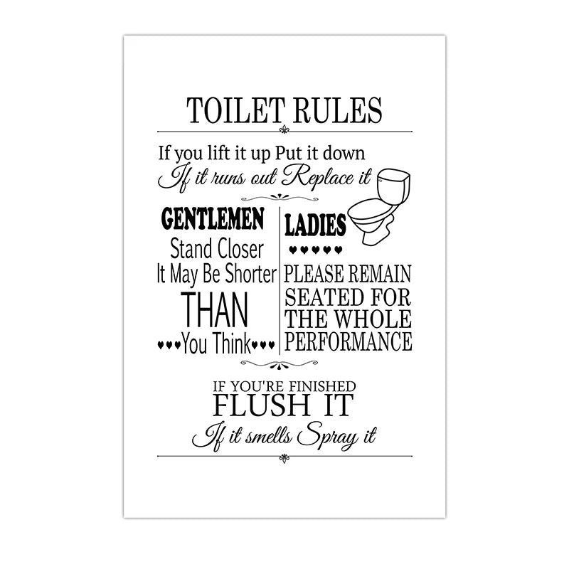 Nordic Funny Bathroom Canvas Wall Art | Toilet Quote Poster Canvas Wall Art Peaceful Pleasures Health and Wellness 02 50x70cm NoFrame China Mainland