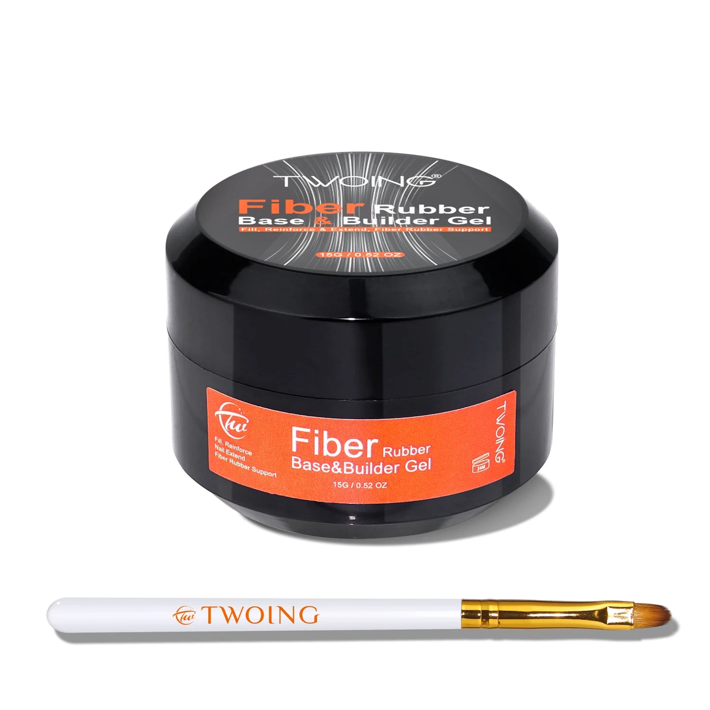 TWOING 15g Fiber Rubber Base Gel For Broken Nail Repaired Fiberglass Clear Quick Building Soak Off UV Construction Gel Peaceful Pleasures Health and Wellness 15g Gel SET