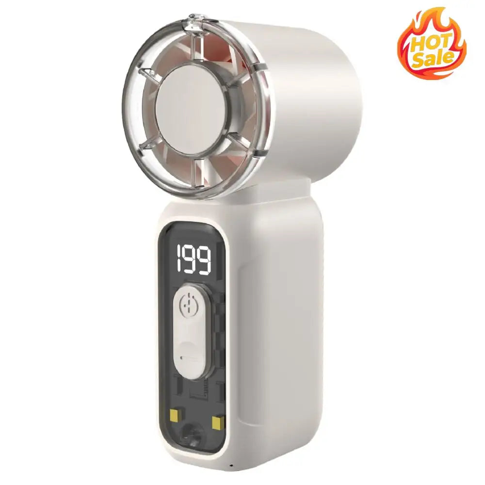 199-Speed Rechargeable Pocket Fan with LED Flashlight