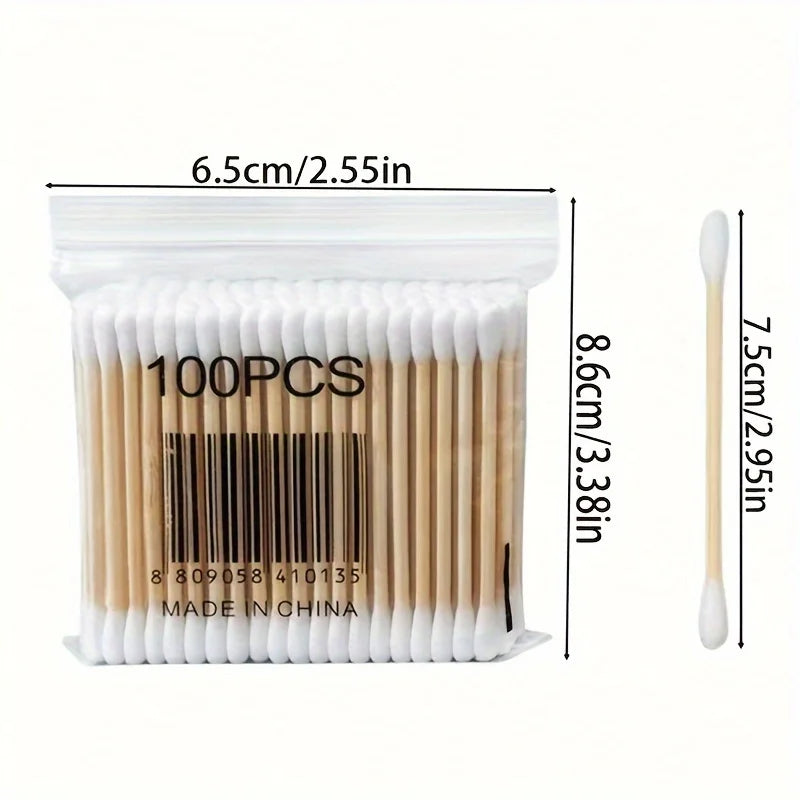1000Count Cotton Swabs - Bamboo Sticks Cotton Swabs For Ears - Double Round Thick Cotton Buds Suitable For Makeup And Cleaning Peaceful Pleasures Health and Wellness