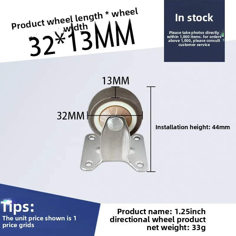 4-Pack Swivel Furniture Caster Wheels – Soft Rubber 1–2 Inch