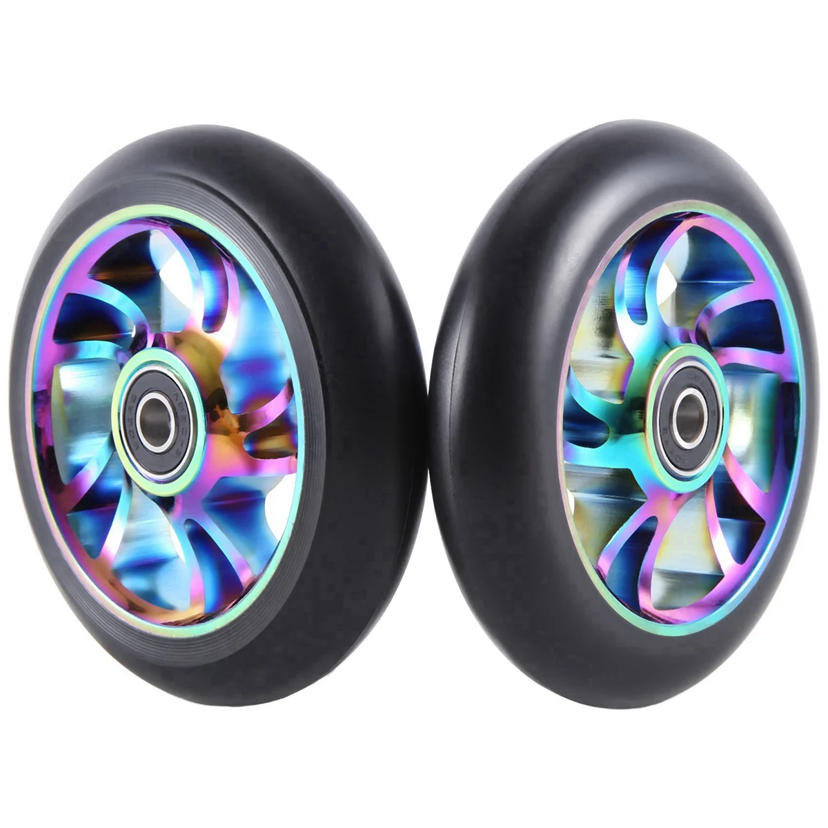 2Pcs 110 mm Colorful Aluminium Stunt Scooter Wheels Aluminum Scooter Wheel Scooter Accessories Peaceful Pleasures Health and Wellness