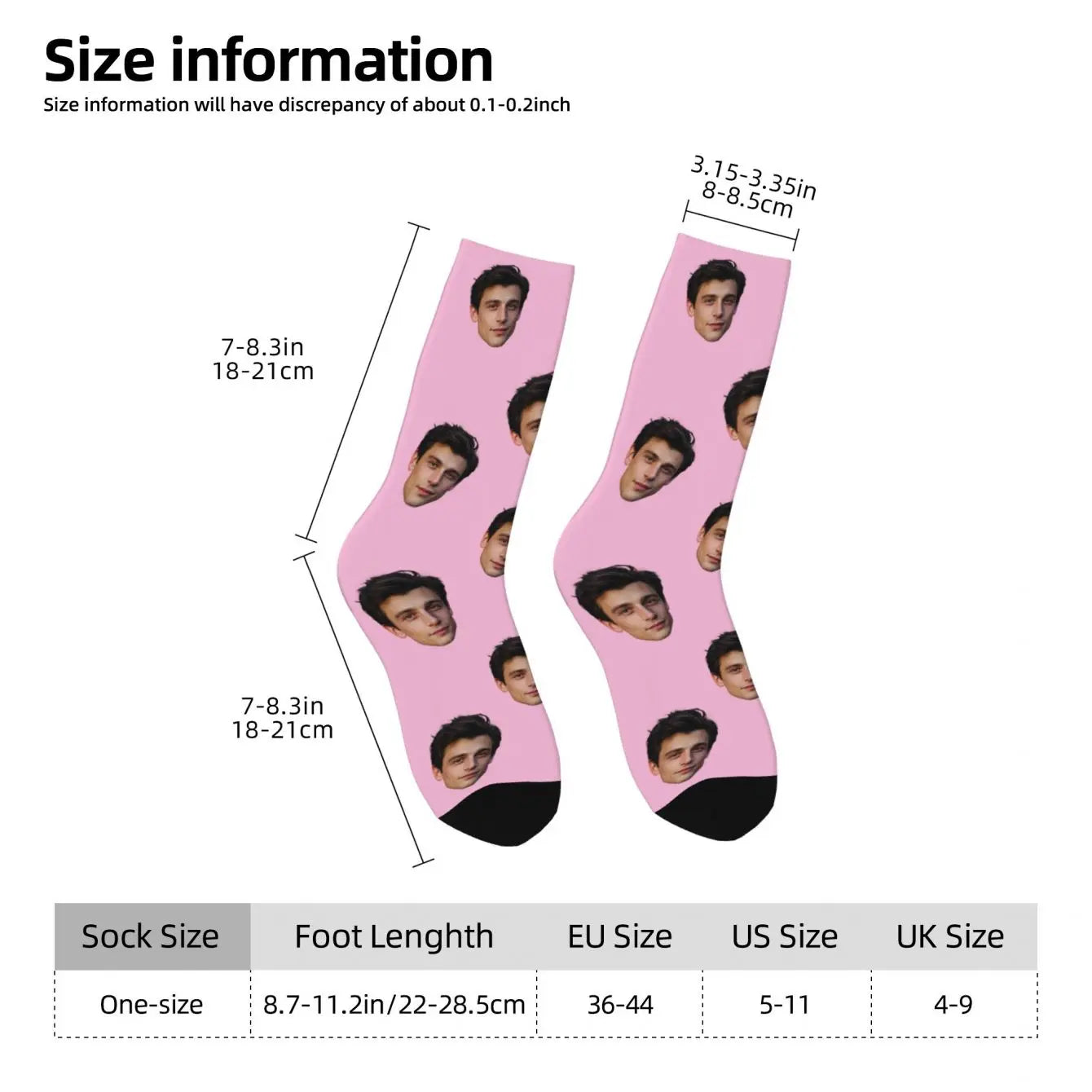Customized face-shaped socks Unisex customized socks Personalized picture socks Photo socks Customized socks as gifts Peaceful Pleasures Health and Wellness