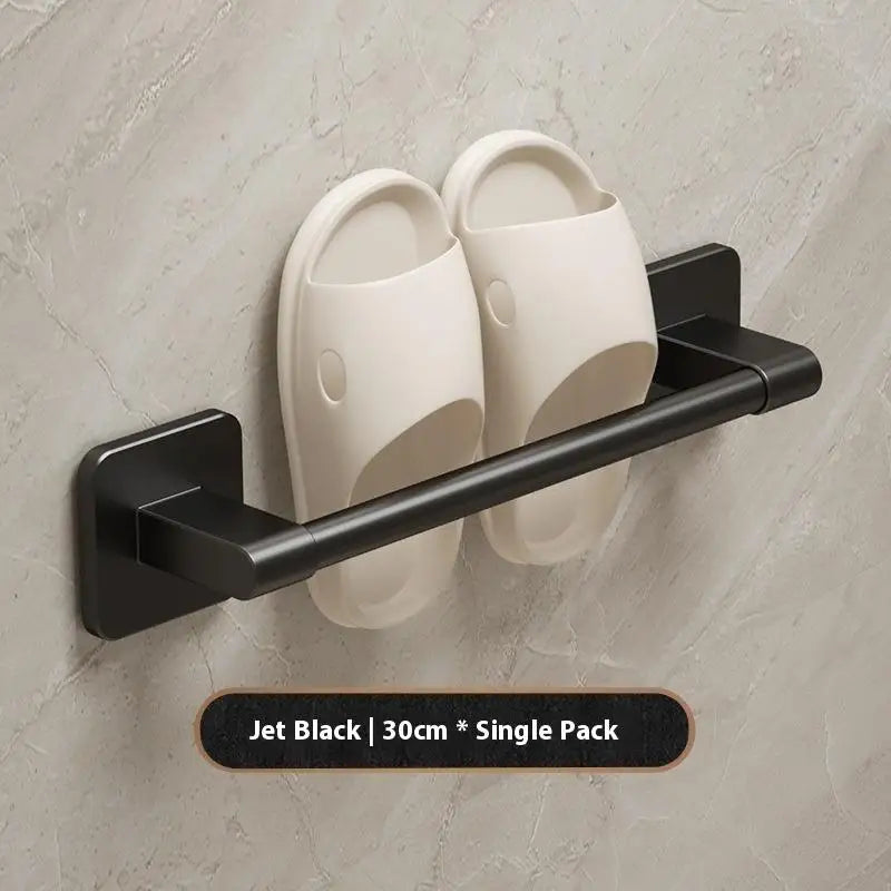 Punch-Free Wall Mount Towel Bar & Rack – No Drill Aluminum