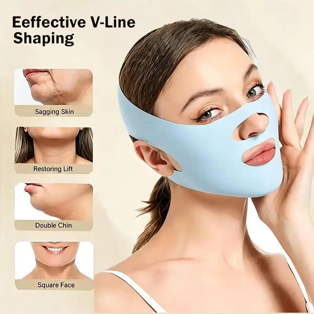 Reusable V Line Lifting Mask Beauty Tool Breathable Adjustable Facial Slimming Strap High Elasticity Double Chin Reducer Peaceful Pleasures Health and Wellness