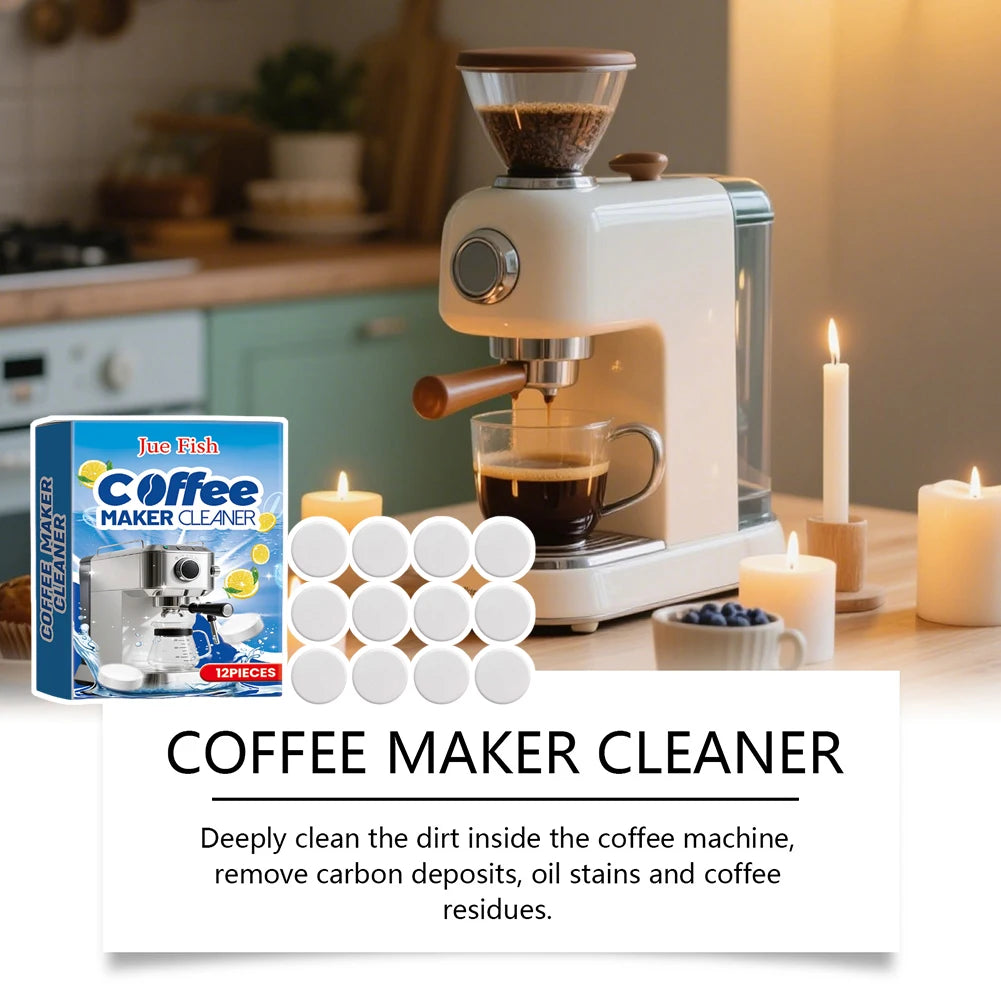 Coffee Machine Cleaner Descaler Tablets Coffee Maker Deep Cleaning Grinder Descaling Cleaning Tabs Universal Effervescent Tablet Peaceful Pleasures Health and Wellness
