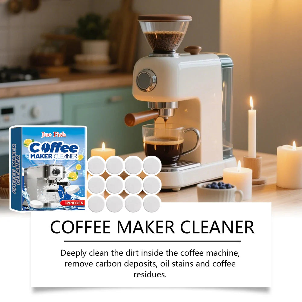 Coffee Machine Descaler Tablets – Universal Deep Cleaner 12-Pack