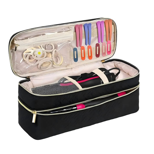 Double-layer travel all-in-one hair dryer storage bag curling wand organizer bag Peaceful Pleasures Health and Wellness 1