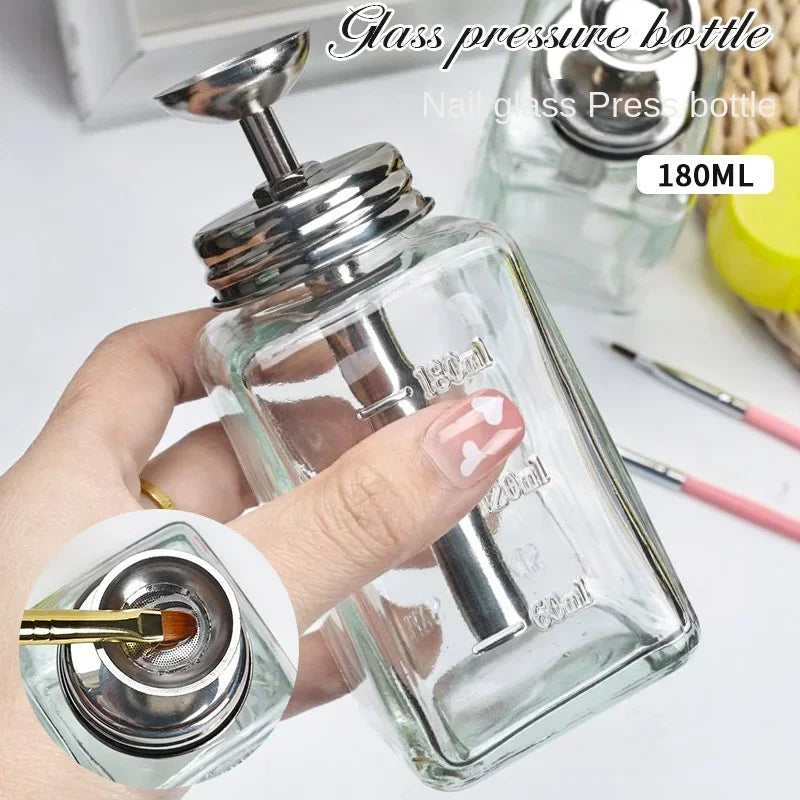 1/3PCS Nail Glass Bottle Press Funnel Press Type Alcohol Bottle Remover Water Empty Bottle Cleaning Liquid Crystal Hydraulic Peaceful Pleasures Health and Wellness